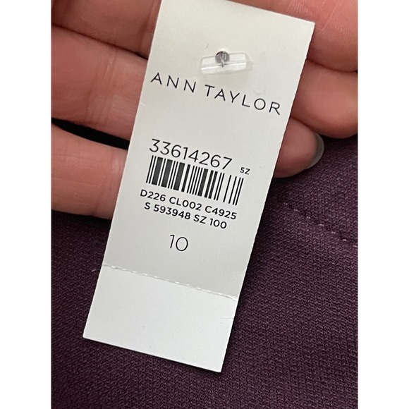 ANN TAYLOR Wide Leg Crop Pants Size 10 Burgundy NEW High Rise Trousers Career - Picture 7 of 11